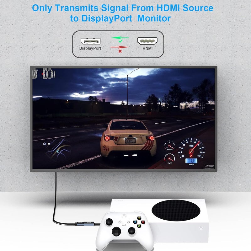 Benfei محول HDMI إلى DisplayPort، مصدر HDMI إلى شاشة DisplayPort متوافق مع بطاقة الرسوميات للكمبيوتر المحمول PS5 Xbox One(360) يدعم 4K@60Hz 2K@144Hz 1080P@165Hz - Image 4